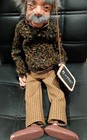 Rare Albert Einstein 7-string Marionette 27  Puppet Doll Figure E mc2   Fur Hair