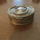 Beautiful Antique French Porcelain  Ormolu 3  Vanity Box Bronze Gilt Rare