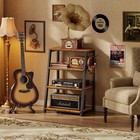 4-tier Av Media Stand With 2 Hooks heavy Duty Stereo Cabinet Furniture-large 