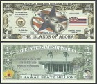Lot Of 100 Bills - Hawaii State Million Dollar Bill W Map  Seal  Flag  Capitol 