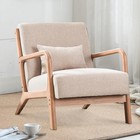 Ebello Mid Century Modern Accent Chair With Wood Frame Lounge Reading Armchair