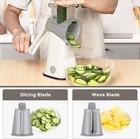 X-home 5-in-1 Rotary Cheese Grater Manual Hand Crank Cheese Shredder  White