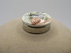 Vintage Hand Painted Porcelain ceramic Chickadee Bird  Button Cover