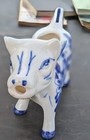 Vintage Delft Style Porcelain Cow Bull Creamer Milk 5 5 