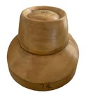 Antique Millinery Wood Hat Block Mold Brim Crown Form 7-1 2 Wooden Original Tag
