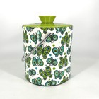 Vintage Mcm Butterfly Ice Bucket And Tongs Green Blue Barware Mid Century Modern