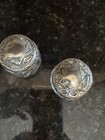 Waterfrod Crystal  Silverplate Dresser Vanity Powder Jar   Lid  4  X 3  H
