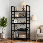 5-tier Bookshelf  Free Standing Wooden Bookcase With Open Storage Shelves With M