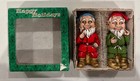 Pair Of Vintage Chalkware Gnome 5  Figurines Dwarf Elf Japan