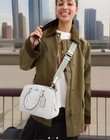     new Coach Webbing Signature Replacement Strap Crossbody    chalk White    gray