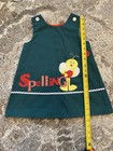 Vtg Choc Soup Girls 2t Spelling Green School Bee Jumper Prairie Cottage Core