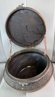 Vtg 1890 Antique Wedding Basket From Rattan   Cane Carved Brass Band And Lock