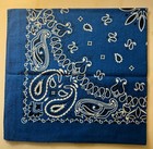Vintage Paisley Pattern All Cotton Blue Bandana Usa Head Scarf 20  X 20  Inch 
