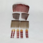 Vintage 1950s Celluloid Side Hair Comb Set Of 9