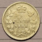 Canada 1888 Silver 5 Cents Km2 Cleaned