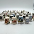 Vintage Lot 77 Sewing Thimbles Collector Souvenir Advertising  Mixed Themes