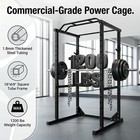 Power Cage Squat Rack 1200lbs Squat Machine With Dip Bars   J-hooks For Home Gym
