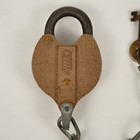 Vintage Yale Heart Shaped Brass Padlock Lock W  Key  Chain  Dimpled Surface