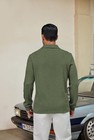Mens Knit Polo Shirt Long Sleeve Sweater Casual Golf Collared Shirt Soft Top