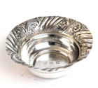 Antique British Sterling Silver Salt Cellar Dip Ornate Bowl Birmingham 1886