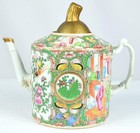 Antique C1890 Chinese Famille Rose Medallion Tea Pot - Branch Handle