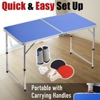 Mini Table Tennis Game Set Foldable For Kids Family Senior 2ft X 4ft  Blue 