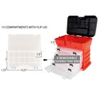 Portable Tool Storage Box - Small Parts Organizer With 4 Multi-compartment  red 
