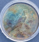 1923 D Silver Peace Dollar Coin Liberty  1 United States Rainbow Monster Toned