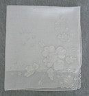White Madeira Vintage Hankie Handkerchief Hanky W tag Aplique Embroidery