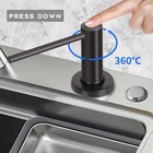 Jomspoa Dish Soap Dispenser Kitchen Sink Pump Metal Head 17oz Black   2 Sponges