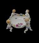 Antique Von Schierholz Germany Bowl Cherubs Putti Dresden Flowers 8  Across
