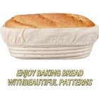 Sourdough Banneton Proofing Basket Set 9 In Round  10 In Oval With Liners 2pcs 