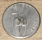 Vintage Nude  Heads Or Tails Coin   Token