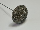 Antique Victorian 11  Rhinestone Hat Pin Domed Pav   Long Stick Pin