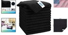 Multi-purpose 12 Pack Black Microfiber Cleaning Cloths For Home   Auto Care