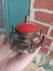 Antique Victorian Pin Cushion Sewing Tool Thread Spool Rotating Holder Caddy