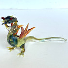 Hand Blown Art Glass Dragon Sculpture Figurine Fantasy Artisan Handmade Medieval