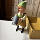 Vintage Schuco Wind Up Tin Bavarian Dancing Man Boy Beer Stein Lederhosen W Box