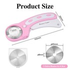 45mm Rotary Cutter For Fabric With 5 Extra Blades Pink
