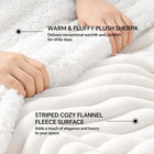 Sherpa Fleece King Size Blanket - Super Soft   Warm Striped Fleece  Co