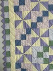 Handmade Baby Quilt Checkered Soft Colors Triangle Border  35   x46   