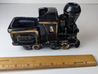 Vintage Mid Century Usa Art Planter - Black   Gold Train Locomotive