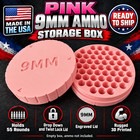 9mm Ammo Storage Box 55 Round Twist Lock Lid 3d Printed Pink Empty