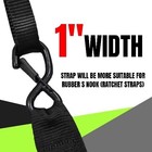 Soft Loop Tie Down Straps  Black  Medium Duty  2000lbs Load Capacity  6 Pack  Fo