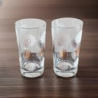 Set Of 2 Vintage 1950 s Mid-century Modern Atomic Sunburst Or Snowflake Glasses