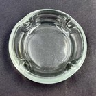 Vintage Clear Glass Round Ashtray Heavy 4 Rest 5 7 8    Cigarette Cigar Pipe