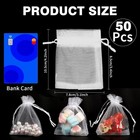 50pcs Sheer Organza Gift Bags 3x4in Drawstring Party Favor Jewelry Pouches 50pcs