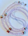 Eyeglass Chain 27  Pink Crystal Cats Beaded Holder Strap Reading Glasses Icandy