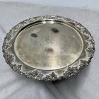 Vtg Godinger Silver Plated Pedestal Cake Stand Grapes Leaves Ornate Tarnished