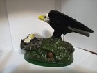 Cast Iron Mechanical Bank J e Stevens Bald Eagle   Eaglets- Vintage Reproduction